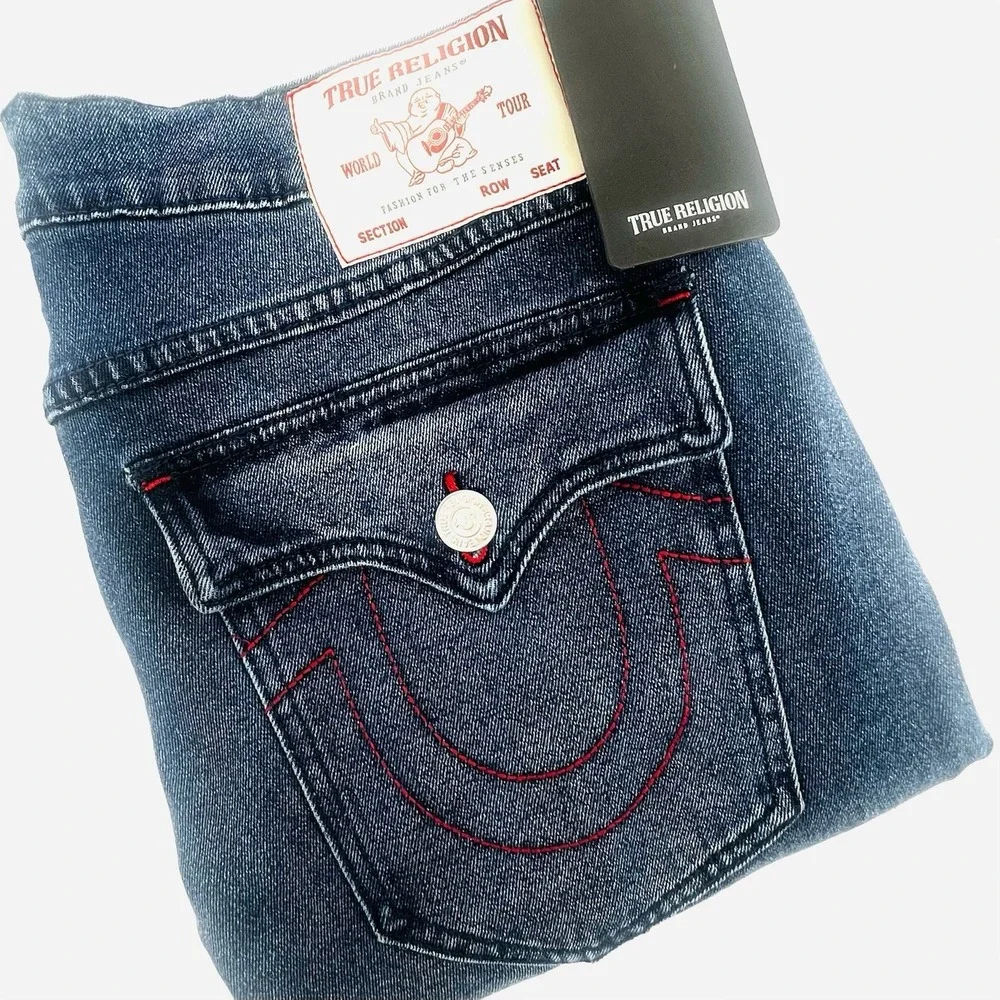 True Religion Ricky Relaxed‎ Straight Jeans Men's 34x34 SN Flap Pocket NEW $159